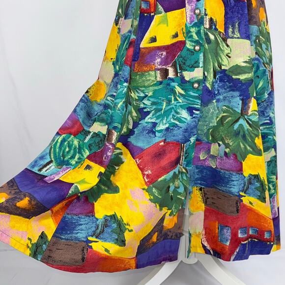 Canvasbacks Women's Vintage Artsy 80s Mixed Media Dress Jacket Set Small XS - Picture 6 of 16